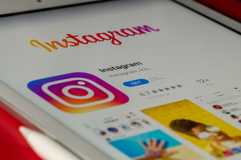 Instagram application on Iphone's screen for download