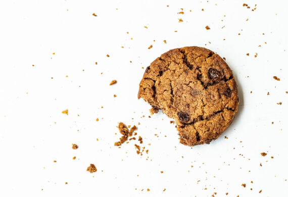 cookie with a bite on a white background