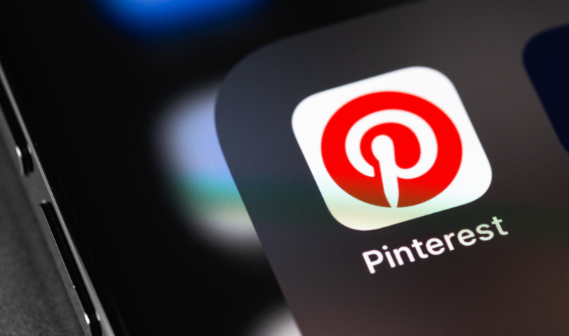 Pinterest icon mobile app on screen