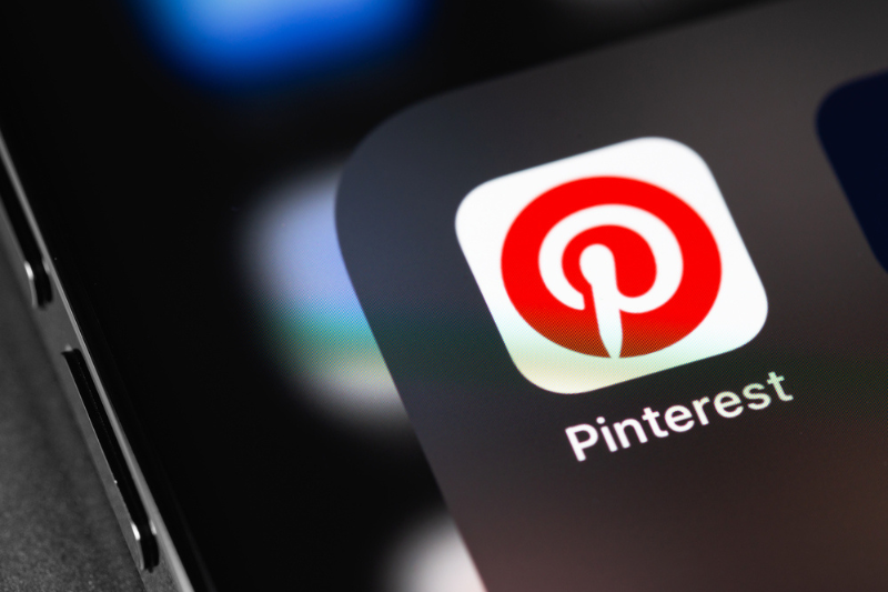 Pinterest icon mobile app on screen