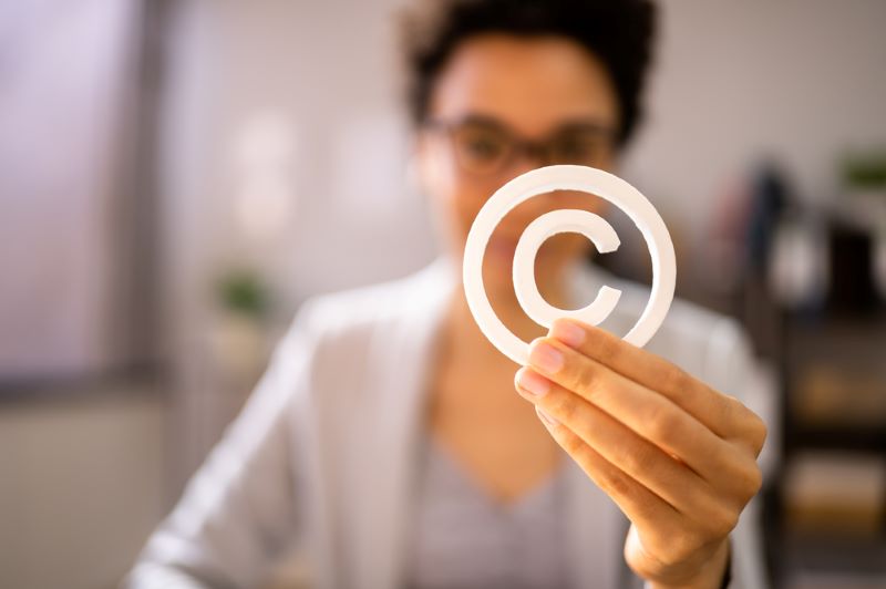 Copyright Symbol Protection Sign. 